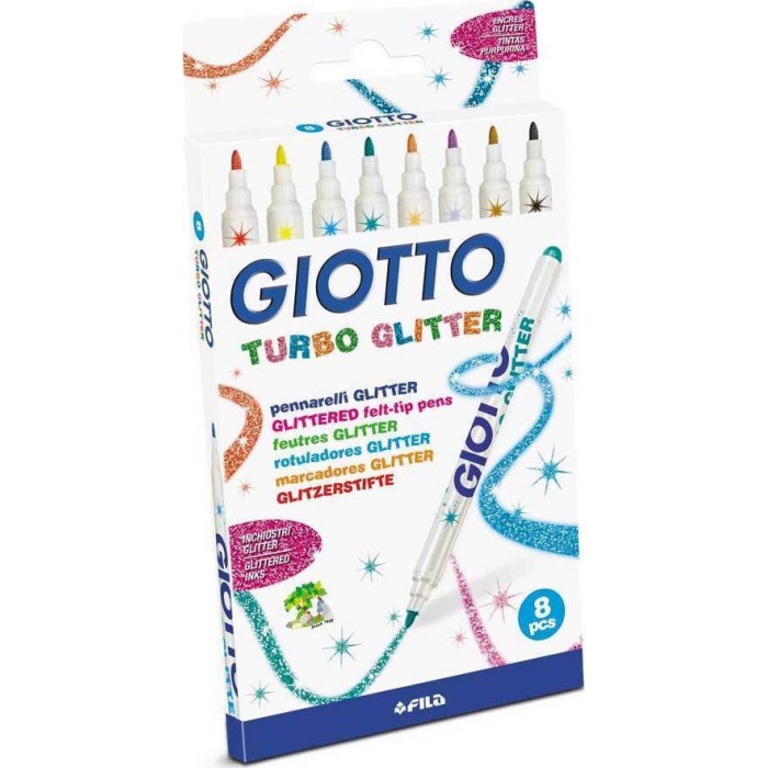 ΜΑΡΚΑΔΟΡΟΙ TURBO GLITTER 8ΤΕΜ GIOTTO