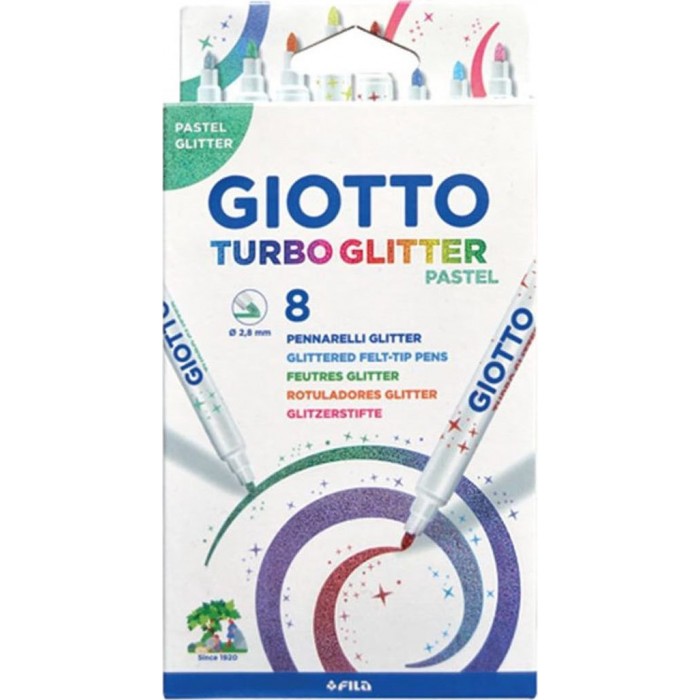 ΜΑΡΚΑΔΟΡΟΙ TURBO GLITTER PASTEL 8ΤΕΜ GIOTTO