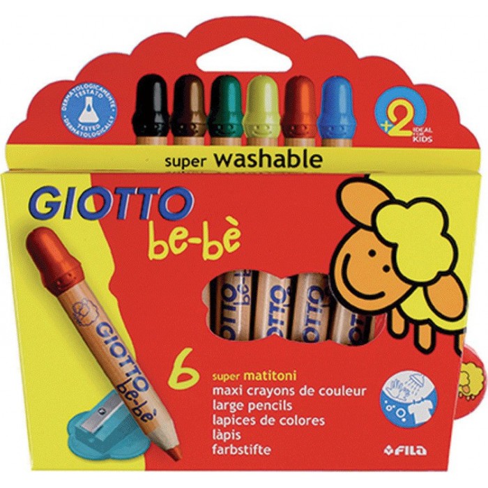 ΞΥΛΟΜΠΟΓΙΕΣ GIOTTO BE-BE SUPER WASHABLE 6ΤΜΧ & ΞΥΣΤΡΑ