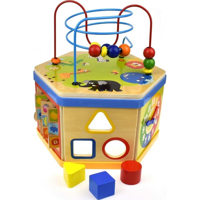 TOP BRIGHT ΞΥΛΙΝΟΣ ΚΥΒΟΣ ΔΡΑΣΤΗΡΙΟΤΗΤΩΝ 7 ΣΕ 1 ACTIVITY CUBE (150138)