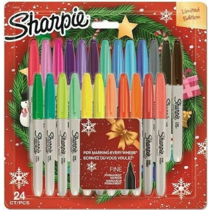 SHARPIE FINE XMAS ASS.BLISTER 24ΤΜΧ