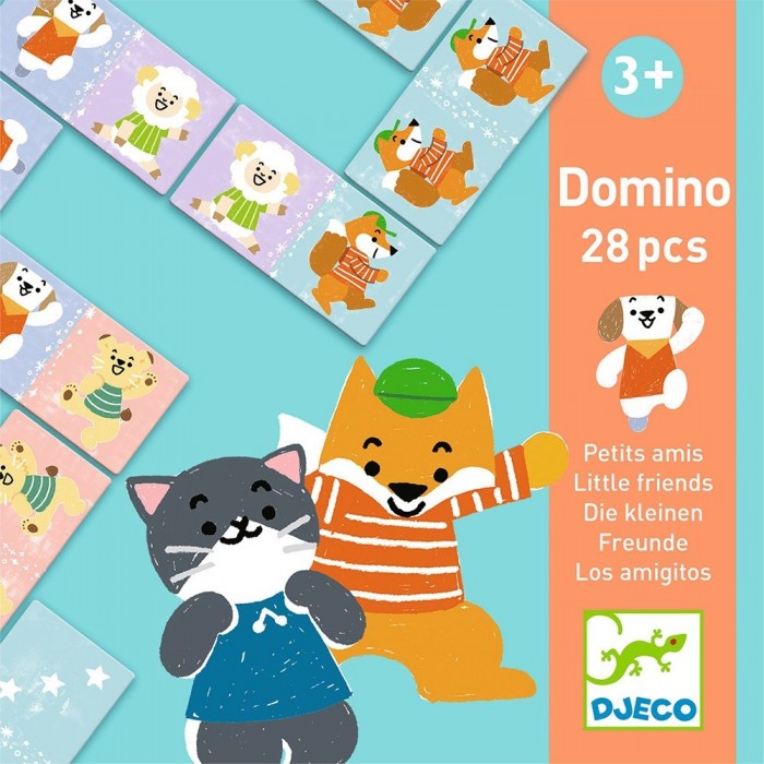 DJECO ΕΠΙΤΡΑΠΕΖΙΟ ΠΑΙΧΝΙΔΙ DOMINO LITTLE FRIENDS ΓΙΑ 2+ ΠΑΙΚΤΕΣ 3+ ΕΤΩΝ