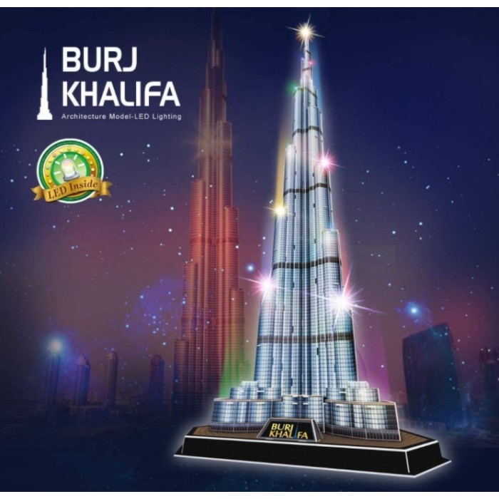 ΠΑΖΛ 3D BURJ KHALIFA WITH LED 136 ΤΕΜ. (L133h) CUBIN FUN